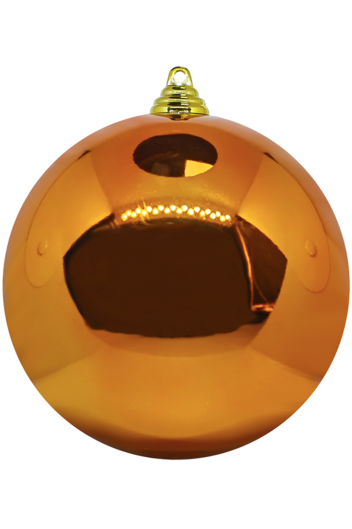 Шар пластиковый глянцевый от 12 до 25 см медный